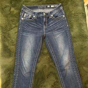 MissMe Blue Jeans with Embroidered Details